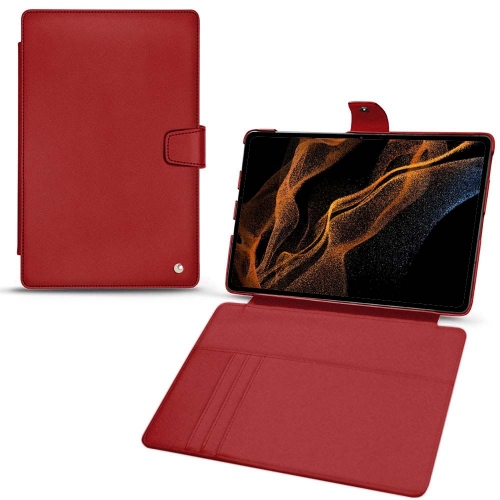 Funda y cubierta de cuero para Samsung Galaxy Tab S8+Rouge ( Nappa - Pantone #d50032 ) 