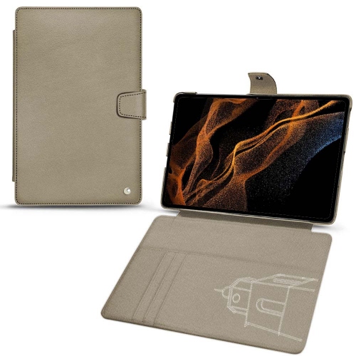 Estojo e capa de couro para Samsung Galaxy Tab S8+Darboun sabla ( Pantone #BCB1A1 )