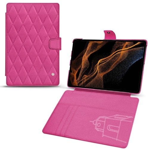 Ledertasche und Hülle für Samsung Galaxy Tab S8+Rose BB - Couture ( Pantone #DB599F )
