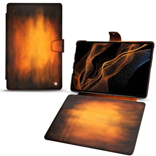 Funda y cubierta de cuero para Samsung Galaxy Tab S8+Fauve Patine