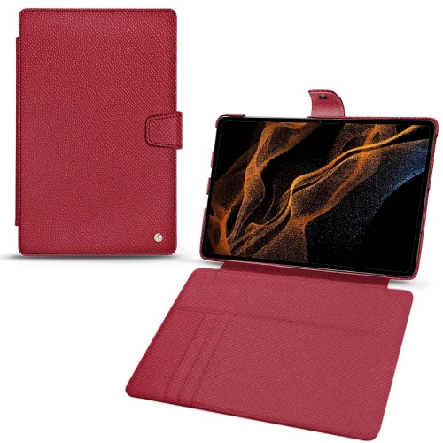 Leather case and cover for Samsung Galaxy Tab S8+Rouge passion ( Pantone #a6192e ) 