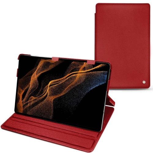 Galaxy Tab S8+ leather case and cover with horizontal flapRouge ( Nappa - Pantone #d50032 ) 