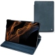 Samsung Galaxy Tab S8+ leather case - Jean vintage ( Roughtcut - Pantone 285U  ) 