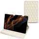 Samsung Galaxy Tab S8+ leather case - Blanc - Couture ( Bologna - White ) 