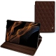 Samsung Galaxy Tab S8+ leather case - Châtaigne - Couture ( Pantone 476C ) 
