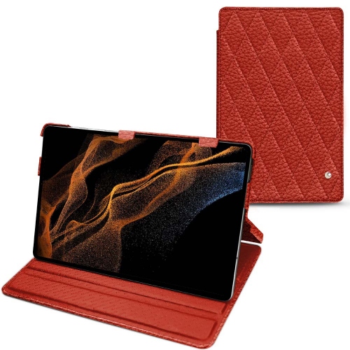Funda y cubierta de cuero para Galaxy Tab S8+ con solapa horizontalPapaye - Couture ( Pantone #b54317 ) 