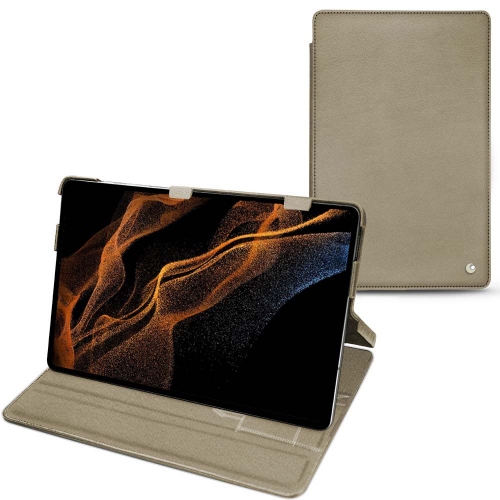 Custodia e cover in pelle Galaxy Tab S8+ con patta orizzontaleDarboun sabla ( Pantone #BCB1A1 )