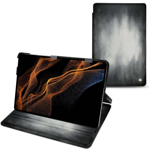 Galaxy Tab S8+ caixa e capa de couro com aba horizontalGris Patine