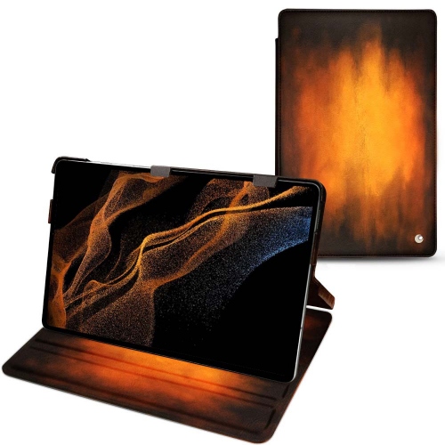 Galaxy Tab S8+ 横型フラップ付きレザーケース・カバーFauve Patine