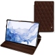 Samsung Galaxy Tab S8 Ultra leather case - Châtaigne - Couture ( Pantone 476C ) 