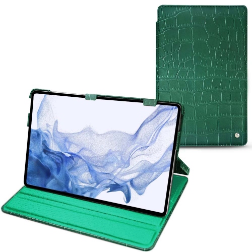 Housse solide pour Galaxy Tab S8 UltraCrocodile pino ( Pantone #173F35 ) 