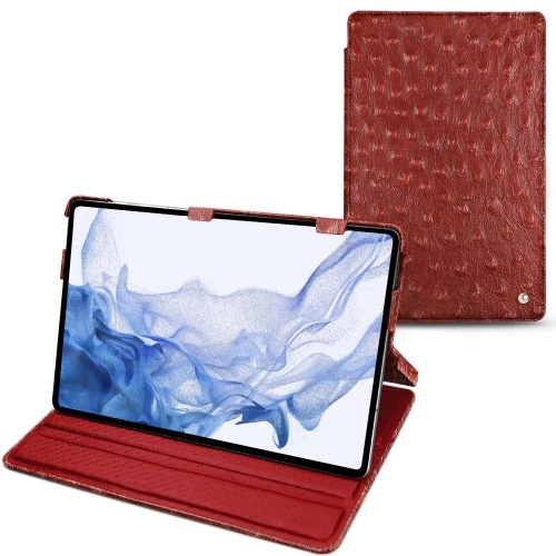 Funda sólida para Galaxy Tab S8 UltraAutruche ciliegia ( Pantone #a4343a ) 