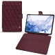 レザーケース Samsung Galaxy Tab S8 Ultra - Lie de vin - Couture ( Pantone 5115C ) 