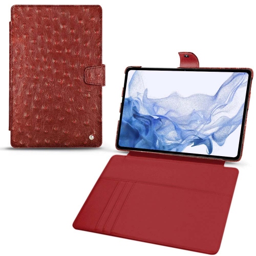 Custodia di lusso per Galaxy Tab S8 UltraAutruche ciliegia ( Pantone #a4343a ) 