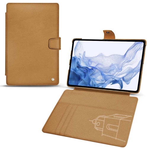 Estojo de couro para Galaxy Tab S8 UltraCastan esparciate ( Pantone #824F2A )