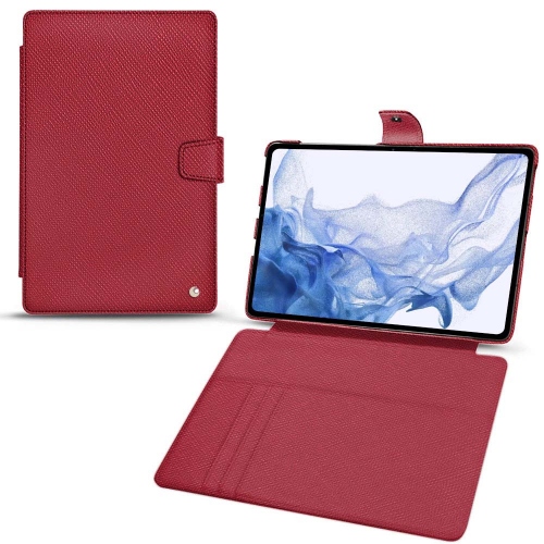 Galaxy Tab S8 Ultra用高級ケースRouge passion ( Pantone #a6192e ) 