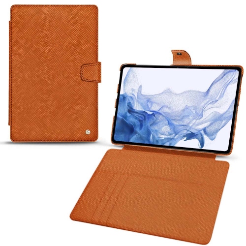 Estojo de couro para Galaxy Tab S8 UltraOrange vibrant ( Pantone #e36b39 ) 