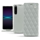 Sony Xperia 1 IV leather case - Gris - Couture ( Nappa - Pantone #c1c6c8 ) 