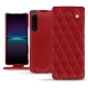 Sony Xperia 1 IV leather case - Rouge - Couture ( Nappa - Pantone #d50032 ) 