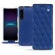 レザーケース Sony Xperia 1 IV - Bleu océan - Couture ( Nappa - Pantone #003da5 ) 