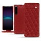 Housse cuir Sony Xperia 1 IV - Tomate - Couture ( Pantone 187C ) 