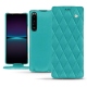 Housse cuir Sony Xperia 1 IV - Bleu fluo - Couture
