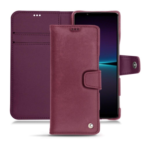 Housse en cuir personnalisable pour Sony Xperia 1 IVPrune vintage ( Pantone #612434 ) 