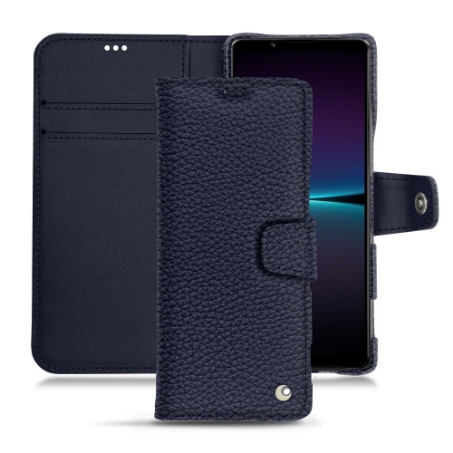 Sony Xperia 1 IV용 맞춤형 가죽 케이스Cobalt ( Pantone #2b253f ) 