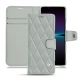 Sony Xperia 1 IV leather case - Gris - Couture ( Nappa - Pantone #c1c6c8 ) 