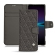 Housse cuir Sony Xperia 1 IV - Anthracite - Couture ( Pantone 424C ) 