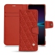 Housse cuir Sony Xperia 1 IV - Papaye - Couture ( Pantone 180C ) 