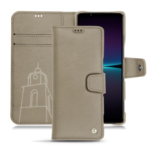 Custodia in pelle personalizzabile per Sony Xperia 1 IVDarboun sabla ( Pantone #BCB1A1 )