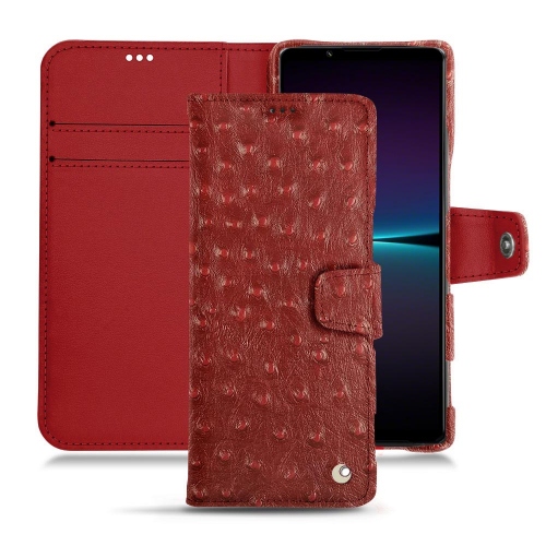 Customisable leather case for Sony Xperia 1 IVAutruche ciliegia ( Pantone #a4343a ) 