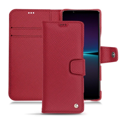 Custodia in pelle personalizzabile per Sony Xperia 1 IVRouge passion ( Pantone #a6192e ) 