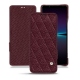 Sony Xperia 1 IV leather case - Lie de vin - Couture ( Pantone 5115C ) 