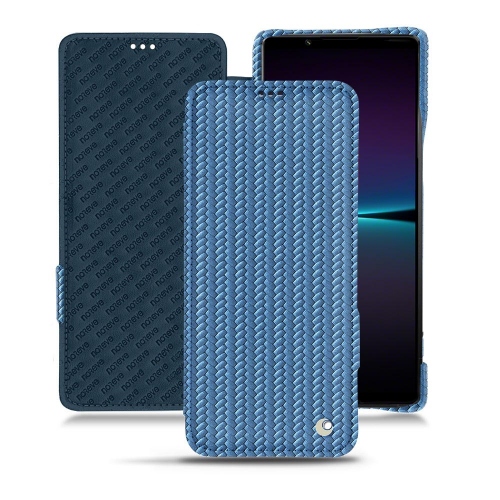 ソニーXperia 1 IV用高品質レザーケースAbaca ishia ( Pantone #395775 ) 