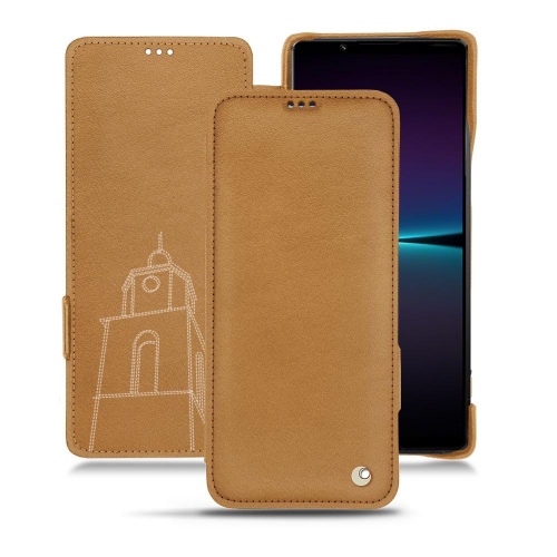 Housse en cuir de haute qualité pour Sony Xperia 1 IVCastan esparciate ( Pantone #824F2A )