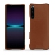 Sony Xperia 1 IV leather cover - Marron ( Nappa - Pantone #8B4720 ) 