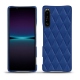 Capa em pele Sony Xperia 1 IV - Bleu océan - Couture ( Nappa - Pantone #003da5 ) 