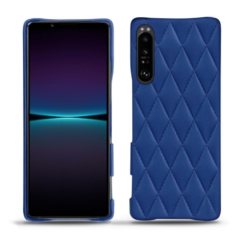 Premium leather case for Sony Xperia 1 IVBleu océan - Couture ( Nappa - Pantone #15458a) 