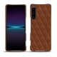 Sony Xperia 1 IV leather cover - Marron - Couture ( Nappa - Pantone #8B4720 ) 
