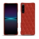 Sony Xperia 1 IV leather cover - Papaye - Couture ( Pantone 180C ) 