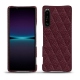 レザーケース Sony Xperia 1 IV - Lie de vin - Couture ( Pantone 5115C ) 