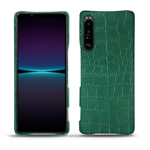 Hochwertige Lederhülle für Sony Xperia 1 IVCrocodile pino ( Pantone #173F35 ) 