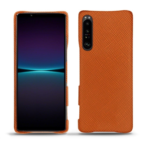 Sony Xperia 1 IV용 프리미엄 가죽 케이스Orange vibrant ( Pantone #e36b39 ) 