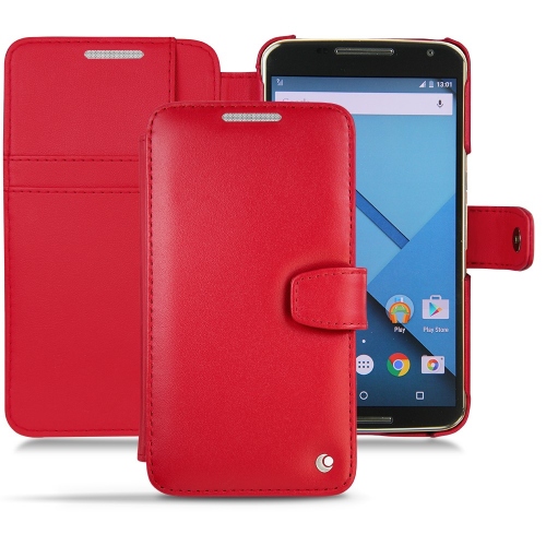 Motorola Nexus 6 : Protections premium : coques, étuis, housses Rouge ( Nappa - Pantone #d50032 ) 