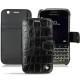 Housse cuir Blackberry Classic - Crocodile nero