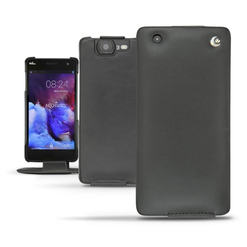 レザーケース Wiko Highway  - Noir ( Nappa - Black ) 