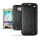 가죽 커버 Samsung SM-G920A Galaxy S6  - Autruche nero