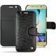 Housse cuir Samsung SM-G920A Galaxy S6 - Autruche nero